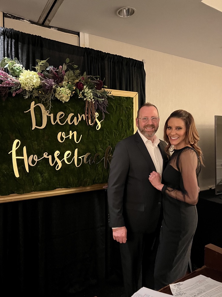 Jonathan Eubanks and his wife at Dreams on Horseback gala